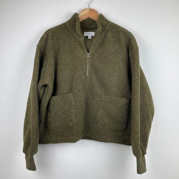 Free Assembly Women's Half Zip Faux Sherpa Sweatshirt - M - Picture 2 of 6